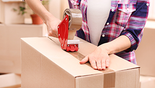 Packing boxes close-up